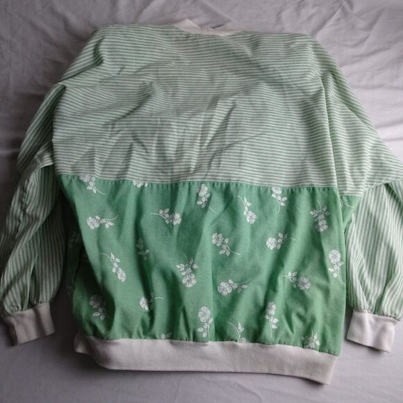 Vintage 80s G.W. Division of Graff Women Green Floral Sweater Size M - Picture 7 of 11
